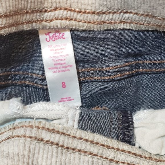 Justice knit waist Denim Shorts  Size 8 - Picture 2 of 3